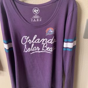Orlando Solar Bears Purple stripped sleeve tee